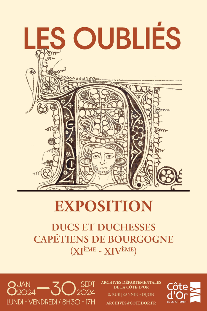 David Bardey de l'UMR Artehis est le commissaire d'exposition de "Les Oubliés : Ducs et duchesses capétiens de Bourgogne (XI-XIVe siècles)" aux Archives départementales de la Côte-d'Or