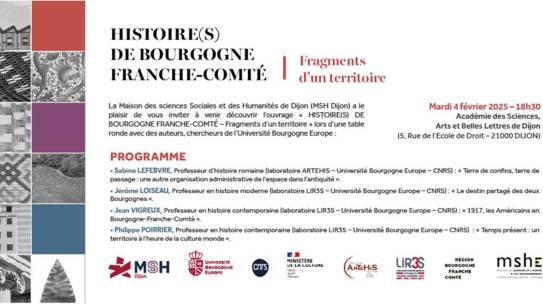 INVITATION : Conférence autour de l’ouvrage « Histoire(s) de Bourgogne Franche-Comté »